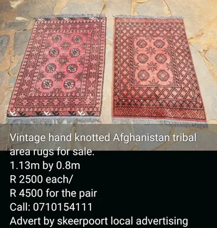 Vintage hand knotted Afghanistan tribal area rugs for sale