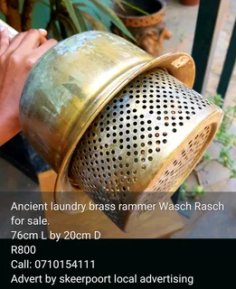 Ancient laundry brass rammer Wasch Rasch for sale