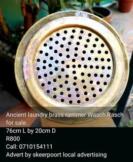 Ancient laundry brass rammer Wasch Rasch for sale