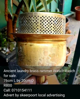 Ancient laundry brass rammer Wasch Rasch for sale