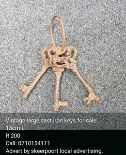 Vintage cast iron keys for sale.