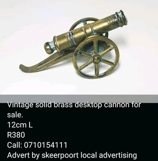 Vintage solid brass desktop cannon for sale