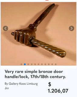 18th century very rare bronze door handle for sale
