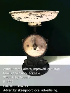 Antique rare Salter&#39;s improved cast iron family  scale no50 for sale