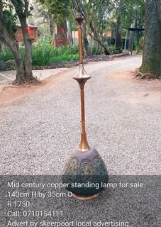 Mid century copper standing lamp for sale