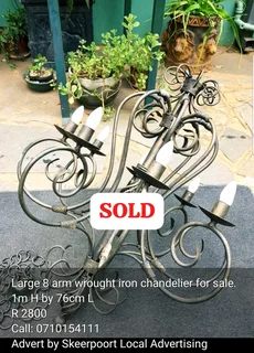 Antique large and heavy glass chandelier for sale