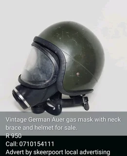 Vintage German Auer gas mask with neck brace for sale