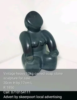 Vintage heavy 10kg carved soap stone sculpture for sale