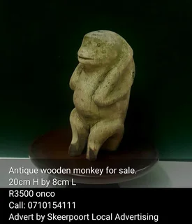 Antique wooden monkey sculpture for sale