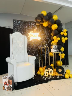 Decor background birthday party’s table set up