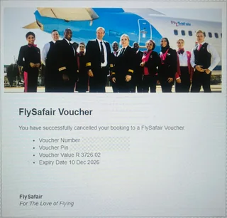 FlySafair voucher