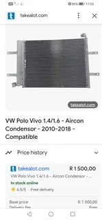 VW Polo Vivo 1.4/1.6 Aircon Condensor - 2010-2018 for sale R1200