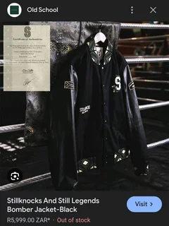 Limted Edition Dricus Du Plessis Stillknocks And Still Legends Bomber Black Jacket.