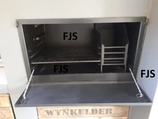 CUSTOM  FJS  BRAAI INSERTS 4, PANS, EMBER MAKERS, GRIDS, DOORS, BOMAS, GRID &amp; POTJIE STANDS,