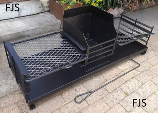 Custom  Fjs  Braai Inserts 4, Pans, Ember Makers, Grids, Doors, Bomas, Grid &amp; Potjie Stands,