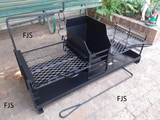 CUSTOM  FJS  BRAAI INSERTS, PANS, EMBER MAKERS, GRIDS, DOORS, BOMAS, GRID &amp; POTJIE STANDS