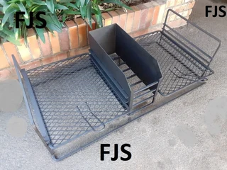 CUSTOM  FJS  BRAAI INSERTS, PANS, EMBER MAKERS, GRIDS, DOORS, BOMAS, GRID &amp; POTJIE STANDS
