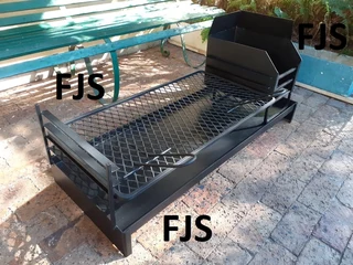 CUSTOM  FJS  BRAAI INSERTS 5, PANS, EMBER MAKERS, GRIDS, DOORS, BOMAS, GRID &amp; POTJIE STANDS