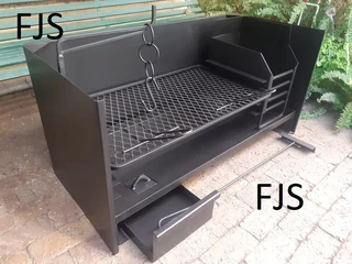 CUSTOM  FJS  BRAAI INSERTS 5, PANS, EMBER MAKERS, GRIDS, DOORS, BOMAS, GRID &amp; POTJIE STANDS