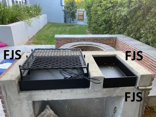 CUSTOM  FJS  BRAAI INSERTS 5, PANS, EMBER MAKERS, GRIDS, DOORS, BOMAS, GRID &amp; POTJIE STANDS