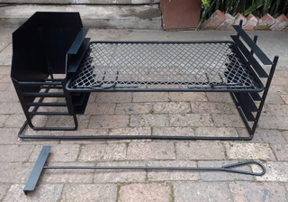 CUSTOM  FJS  BRAAI INSERTS 5, PANS, EMBER MAKERS, GRIDS, DOORS, BOMAS, GRID &amp; POTJIE STANDS