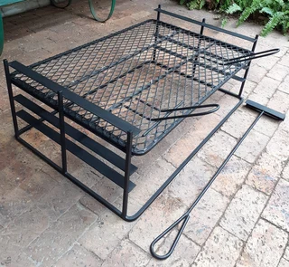 CUSTOM  FJS  BRAAI INSERTS 5, PANS, EMBER MAKERS, GRIDS, DOORS, BOMAS, GRID &amp; POTJIE STANDS