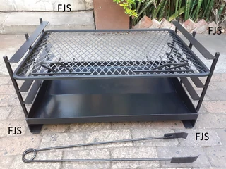 CUSTOM  FJS  BRAAI INSERTS 5, PANS, EMBER MAKERS, GRIDS, DOORS, BOMAS, GRID &amp; POTJIE STANDS