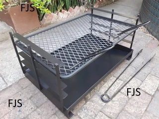CUSTOM  FJS  BRAAI INSERTS , PANS, EMBER MAKERS, GRIDS, DOORS, BOMAS, GRID &amp; POTJIE STANDS