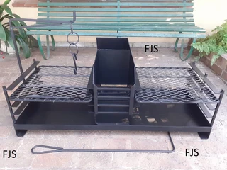 Custom  Fjs  Braai Inserts,  Pans, Ember Makers, Grids, Doors, Bomas, Grid &amp; Potjie Stands