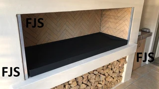 CUSTOM  FJS  FIRE PLACE SETS 1, GRATES, ASH PANS, FIRE BASKETS, BOMAS