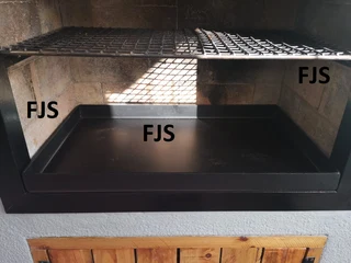 CUSTOM  FJS  FIRE PLACE SETS 1, GRATES, ASH PANS, FIRE BASKETS, BOMAS