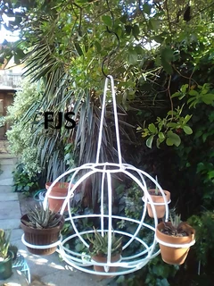CUSTOM  FJS  STEEL MACRAME, POT HANGERS, PLANTER BASKETS, GLOBES, POT HOLDERS, PLANT HOLDERS