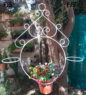 CUSTOM  FJS  STEEL MACRAME, POT HANGERS, PLANTER BASKETS, GLOBES, POT HOLDERS, PLANT HOLDERS