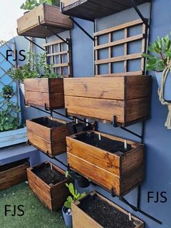 CUSTOM  FJS  WALL  PLANT SHELVES,  HOOK-OVER OR MOUNTED, PLANTER BOX BRACKETS, POT PLANT HOLDERS