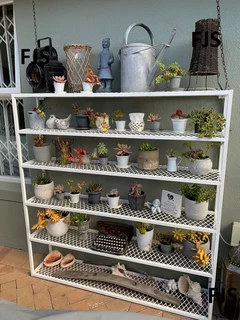 CUSTOM  FJS  STORAGE STANDS FOR GARAGE, GARDEN AND HOME, TIMBER BEAM TRESTLES, STEEL SHEL