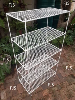 CUSTOM  FJS  STORAGE STANDS FOR GARAGE, GARDEN AND HOME, TIMBER BEAM TRESTLES, STEEL SHEL