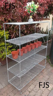 CUSTOM  FJS  STORAGE STANDS FOR GARAGE, GARDEN AND HOME, TIMBER BEAM TRESTLES, STEEL SHEL