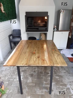 Custom  Fjs  Timber And Galvanised Steel Tables