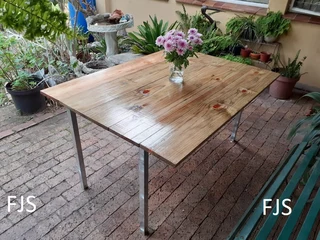 CUSTOM  FJS  TIMBER AND GALVANISED STEEL TABLES