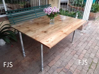 CUSTOM  FJS  TIMBER AND GALVANISED STEEL TABLES