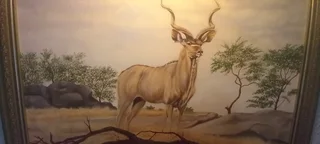 Kudu bull oil painting - original