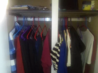 White double drawer double door wardrobe