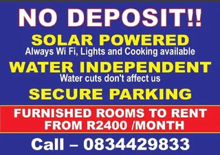Louis Botha Avenue No Deposit Solar Borehole Water  Furnished And Unfurnished R1400