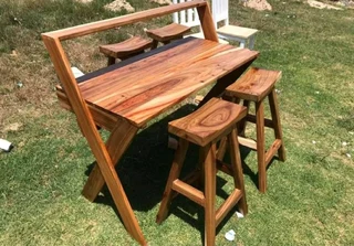 Solid Kiaat Bar Stools