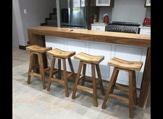 Solid Kiaat Bar Stools