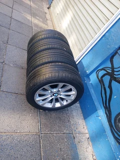 A Set of 17inche Rims and Tyres BMW 5X120 Pcd Original Mags in a very good condition