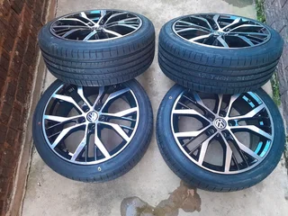 A Set of 17inche Rims and TYRES Polo TSI and Polo Cross 5x100 Pcd