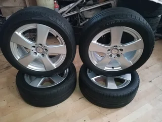 A Set Of 17inche Rims And Tyres Mercedes Benz Original Mags