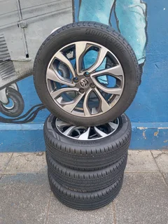 A Set of Rims And TYRES Toyota Starlet and Toyota Yaris 4x100 Pcd