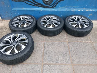 A Set of Rims And TYRES Toyota Starlet and Toyota Yaris 4x100 Pcd